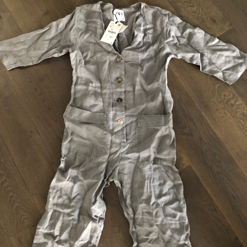 Brand new with tags Zara linen grey coveralls